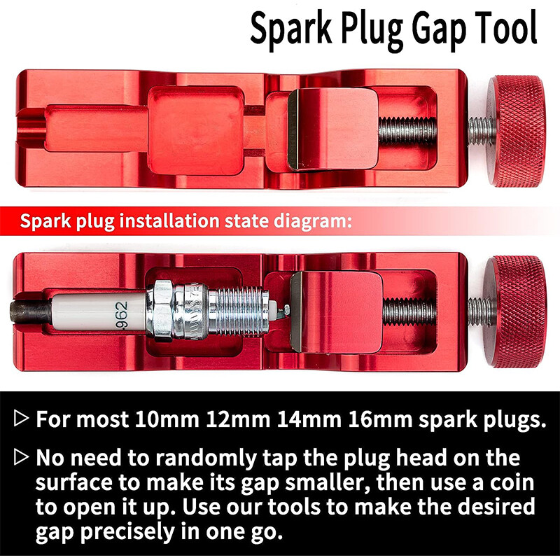 Spark Plug Gap Tool Compatible with 10mm 12mm 14mm 16mm Spark Plugs Universal