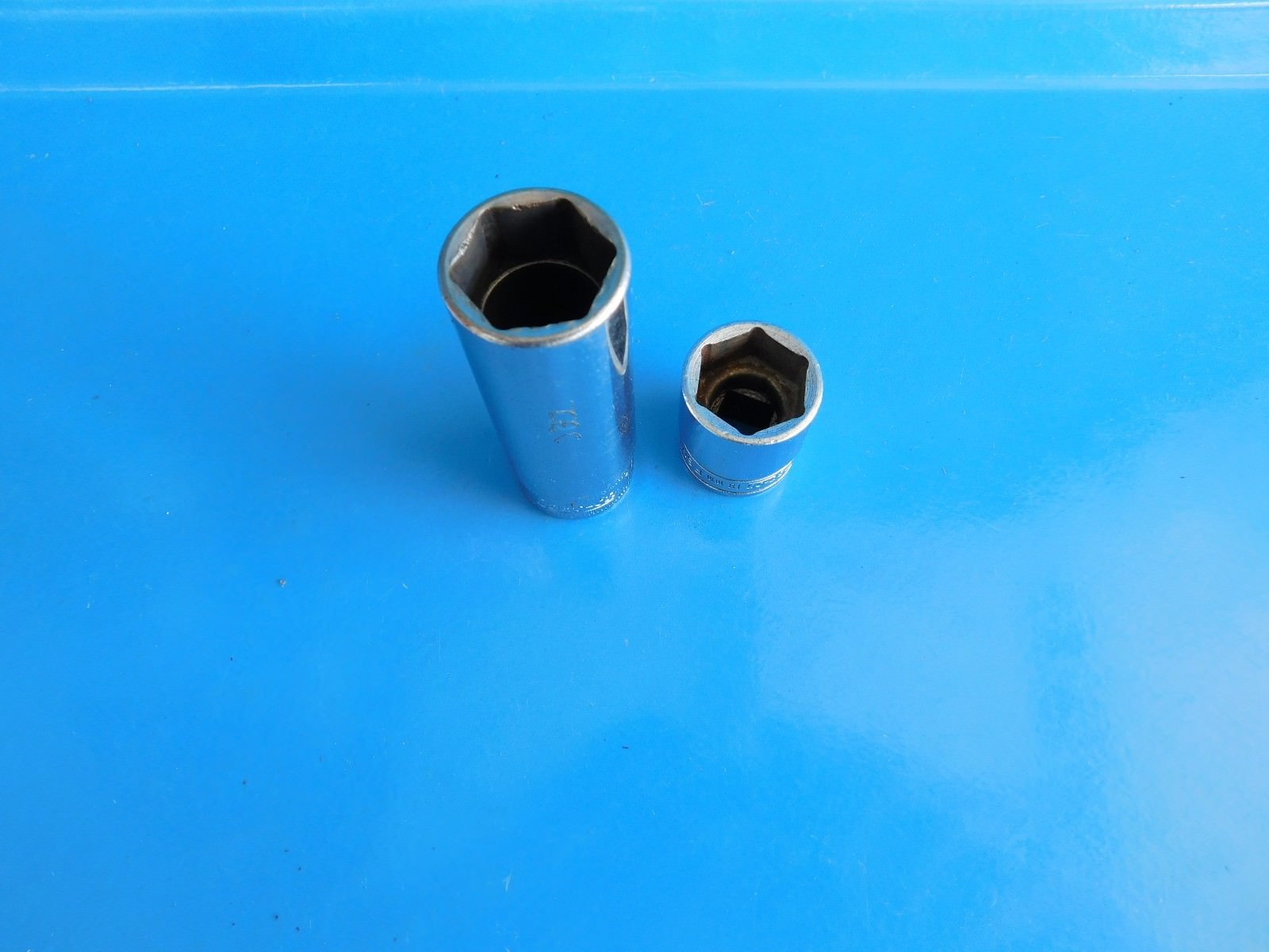 USED,SNAP ON 3/8 IN. DR.,»18mm» SHORT & DEEP SOCKETS,LOT OF 2, #’FSM18 & SFSM18
