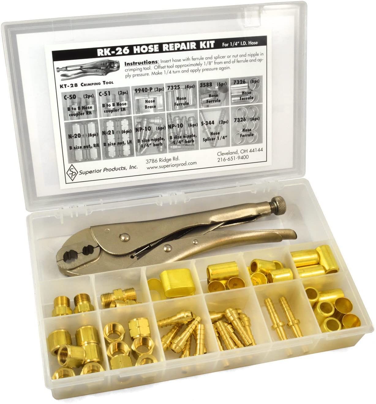 1/4″ Hose Repair Kit RK-26 with C-5 Crimping Tool Western Superior