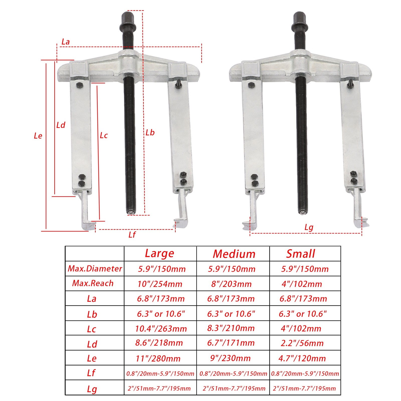 3 in 1 Gear Puller Set Heavy Duty 2 Jaw Bearing Flywheel Puller Kit 9-Piece