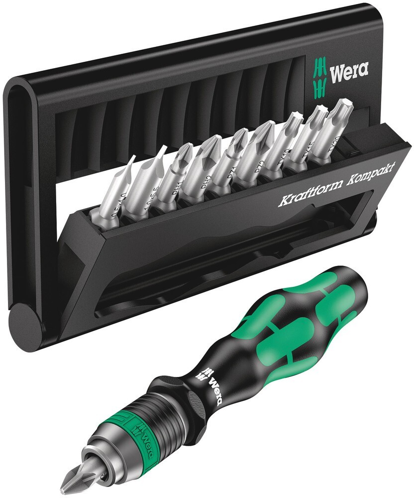 Wera Kraftform Kompakt 10 Pcs Rapidaptor Compact Screwdriver Set 05056653001