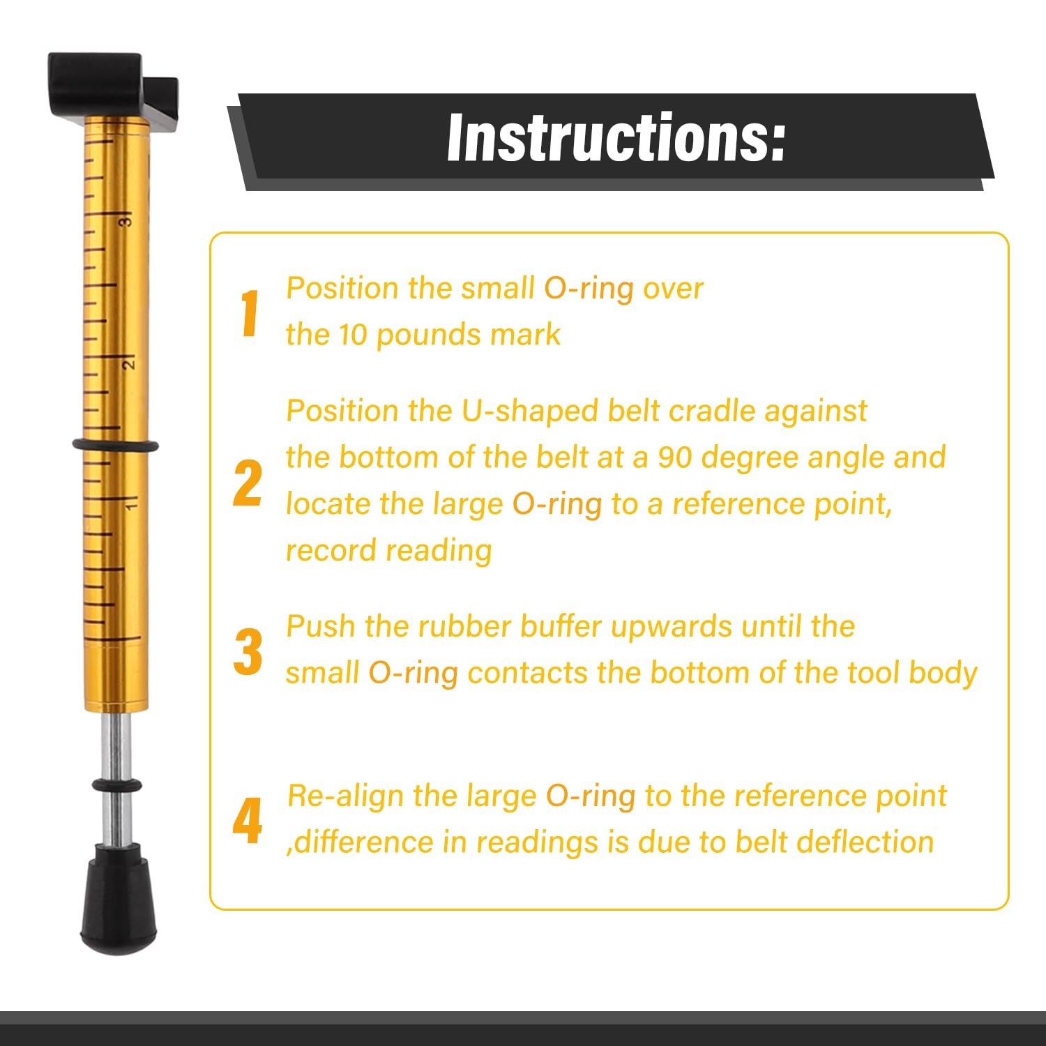 Belt Tension Gauge Adjustable 10 Lbs Specification, Universal Design Drive Be…