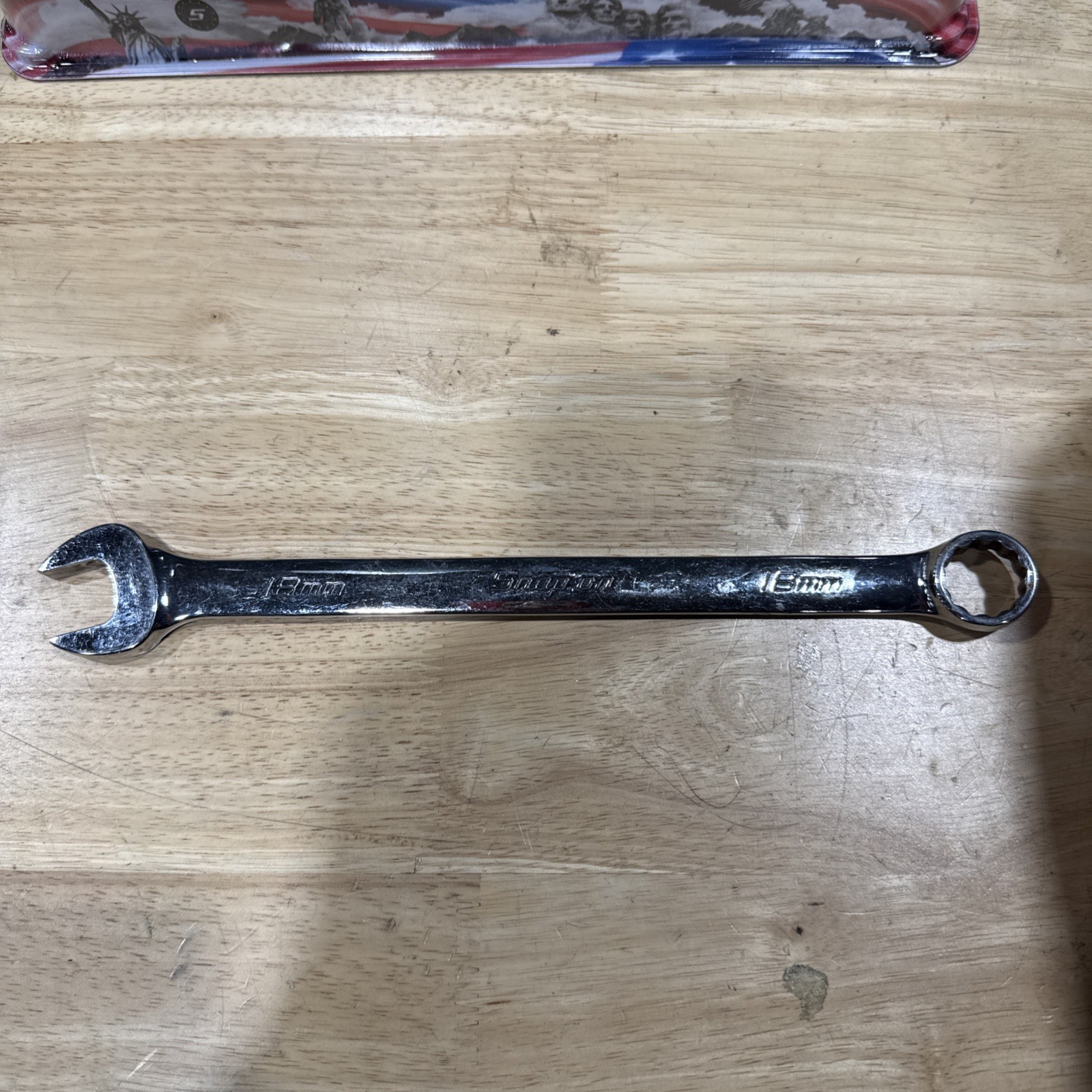 Snap-On Tools USA 18mm Metric Standard Chrome Combo Wrench OEXM180B.