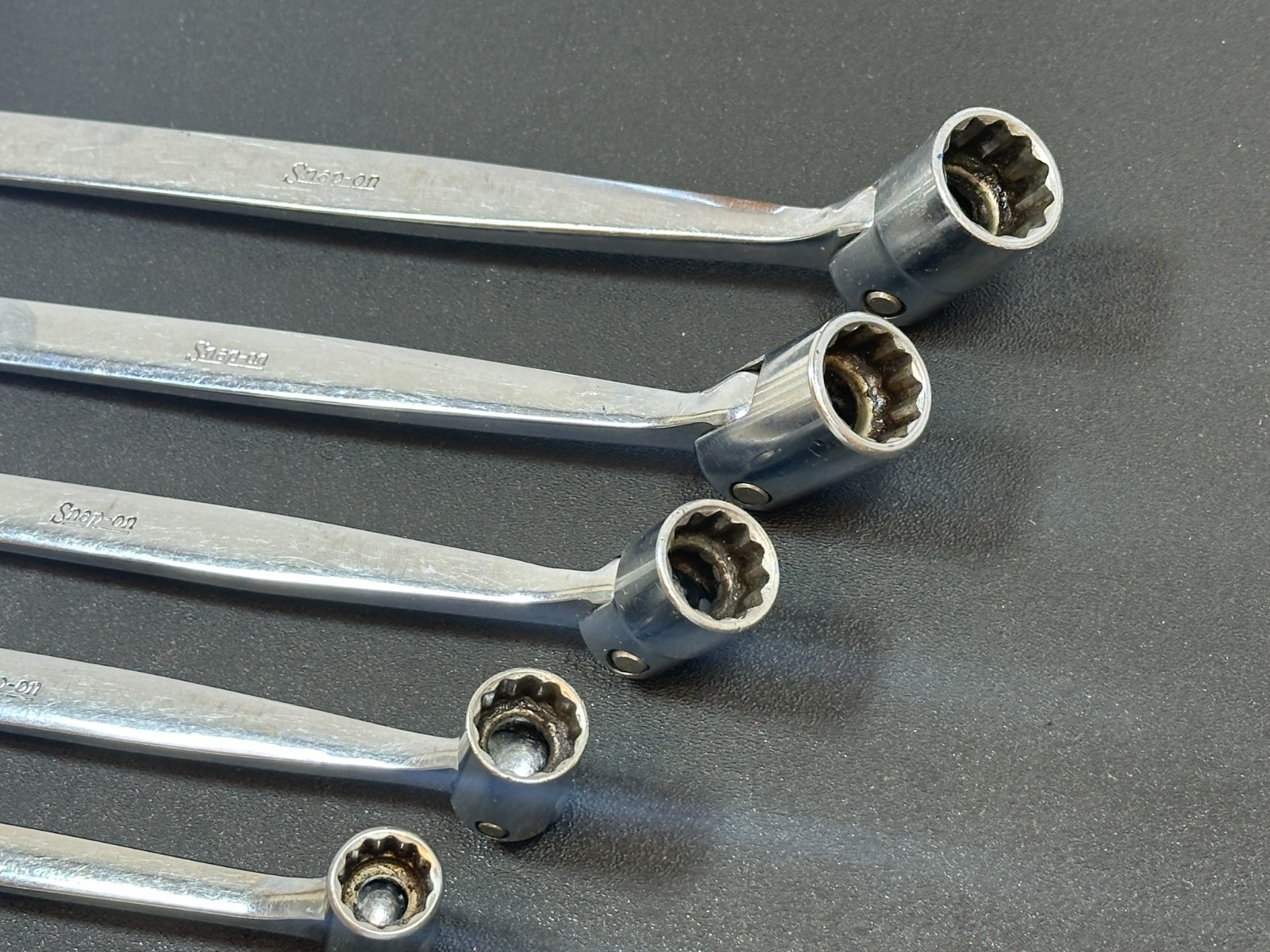 🇺🇸 Snap-on Tools USA FHO607 7pc SAE 3/8″-3/4″ Flex Head Combination Wrench Set