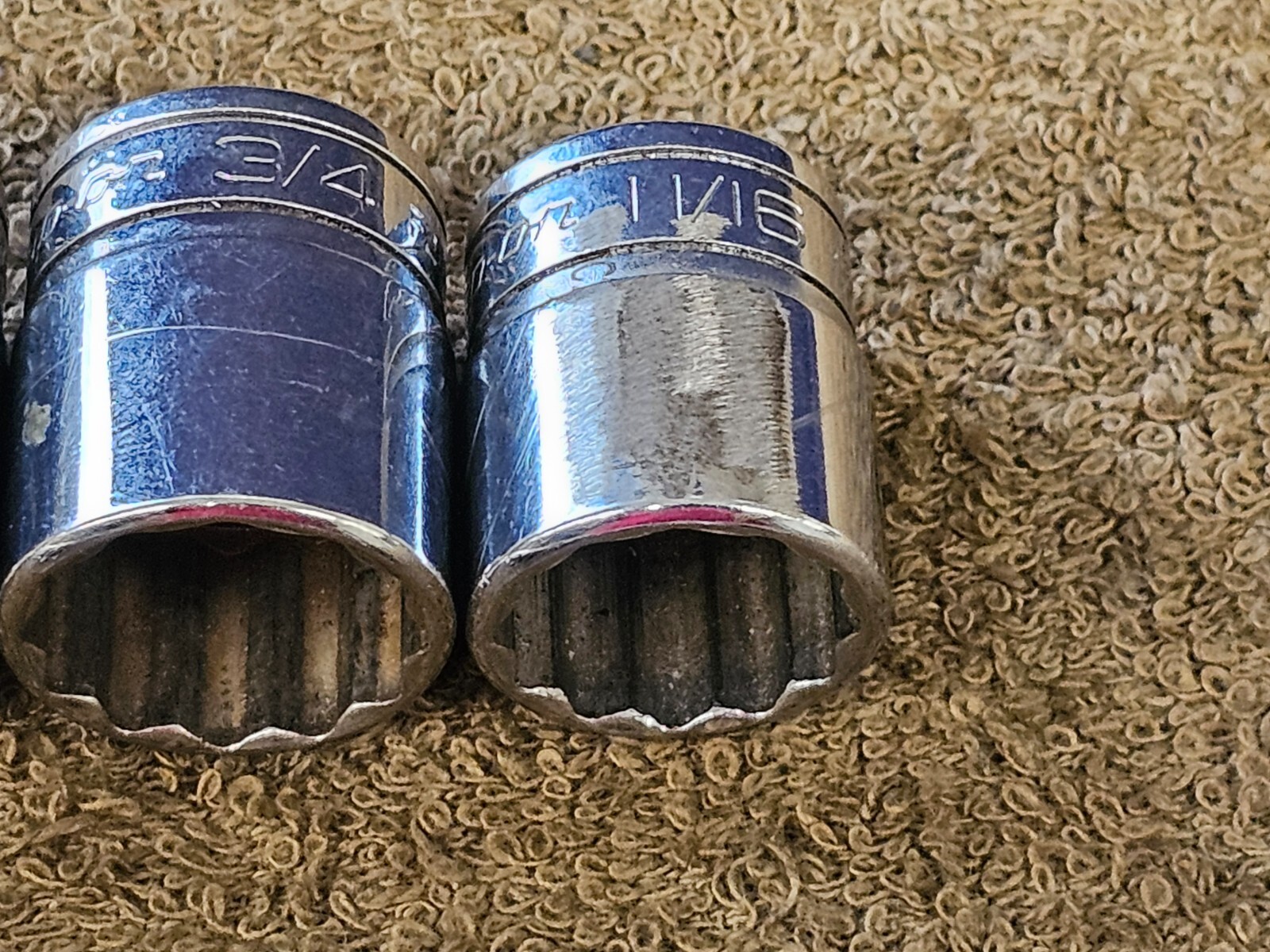 13 Snap On Socket Set 3/8″ Drive F F301 12 Point SAE 15/16 7/8 13/16 3/4 11/16