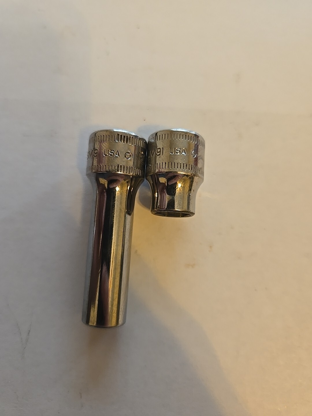 Snap On 3/8″ Drive 9MM 6PT Shallow Deep Chrome Sockets FSM91 SFSM9