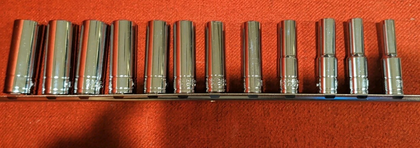 Capri Tools 12pc Set 3/8 Drive, Deep Metric 6 Point Sockets 8-19mm No Skips