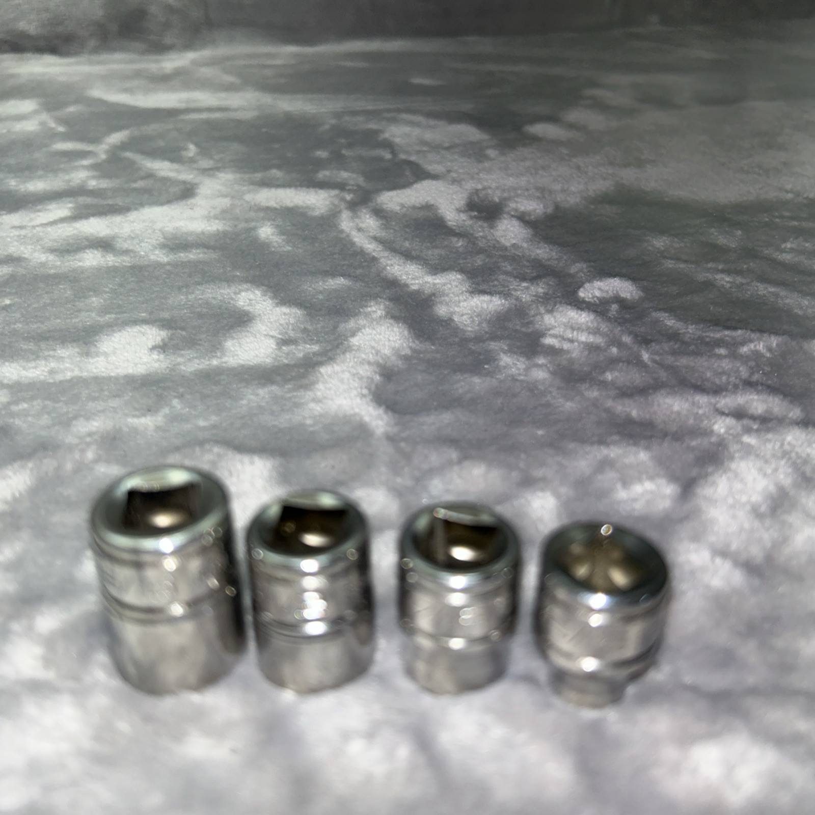 Snap On Tools 9pc Chrome 12pt. SAE Sockets 3/8″ Dr. F1 And F2 7/8-5/16 READ USA