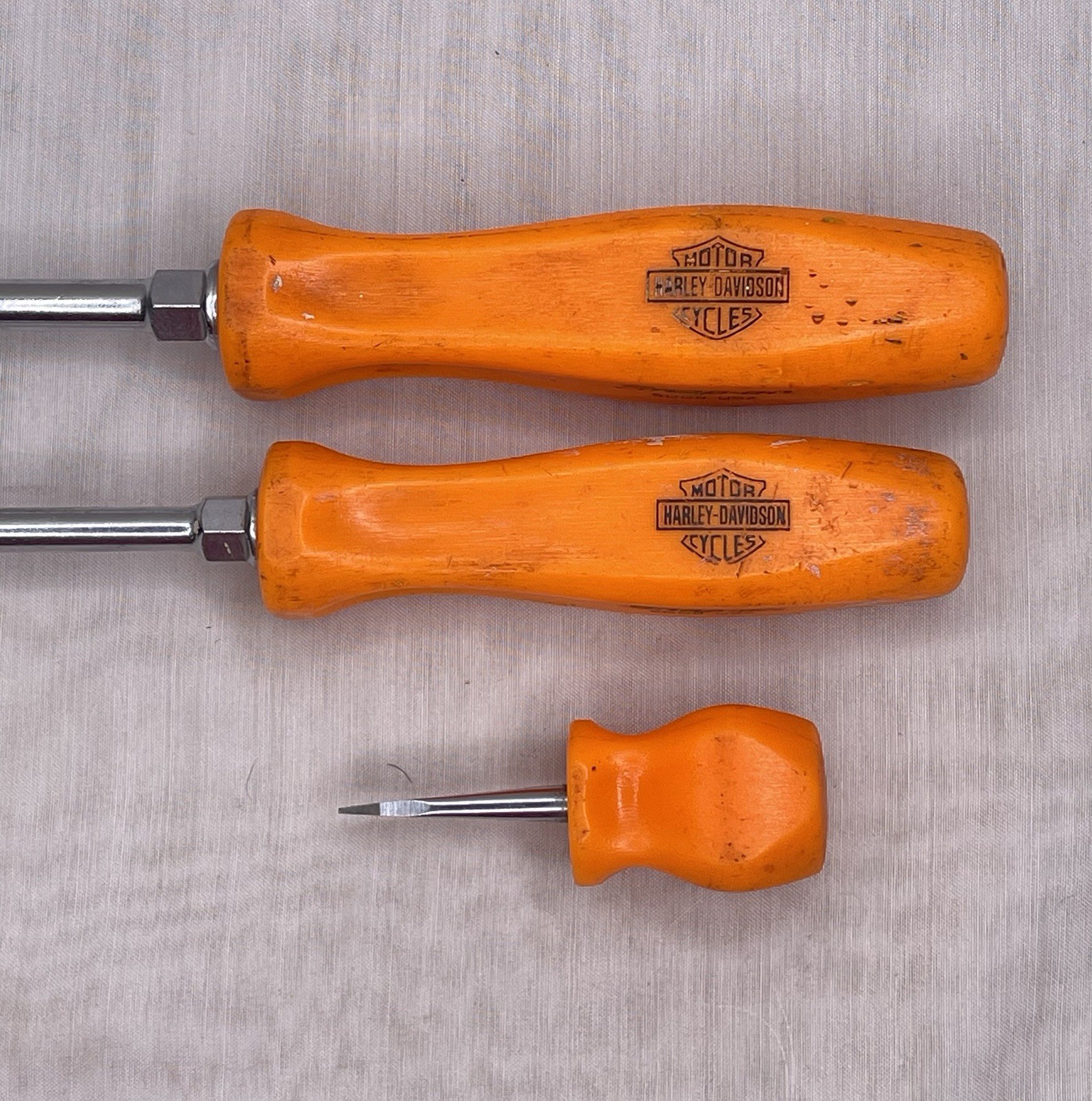 Snap-On SnapOn 3 Pc Slotted Screw Driver Lot, (2) Harley Davidson SDD8 SDD6 SDD1