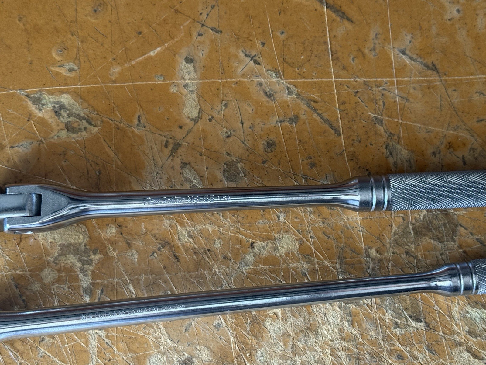 Vintage New Britain NS-33 & NS-55 1/2” Drive Ratchet Set Fixed & Flex Head USA