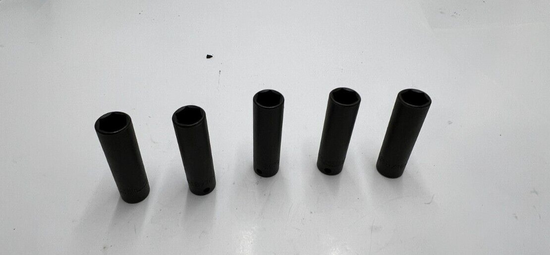 (QTY 5) Proto 6 Point, 9/16″ Deep Impact Socket, 7718H
