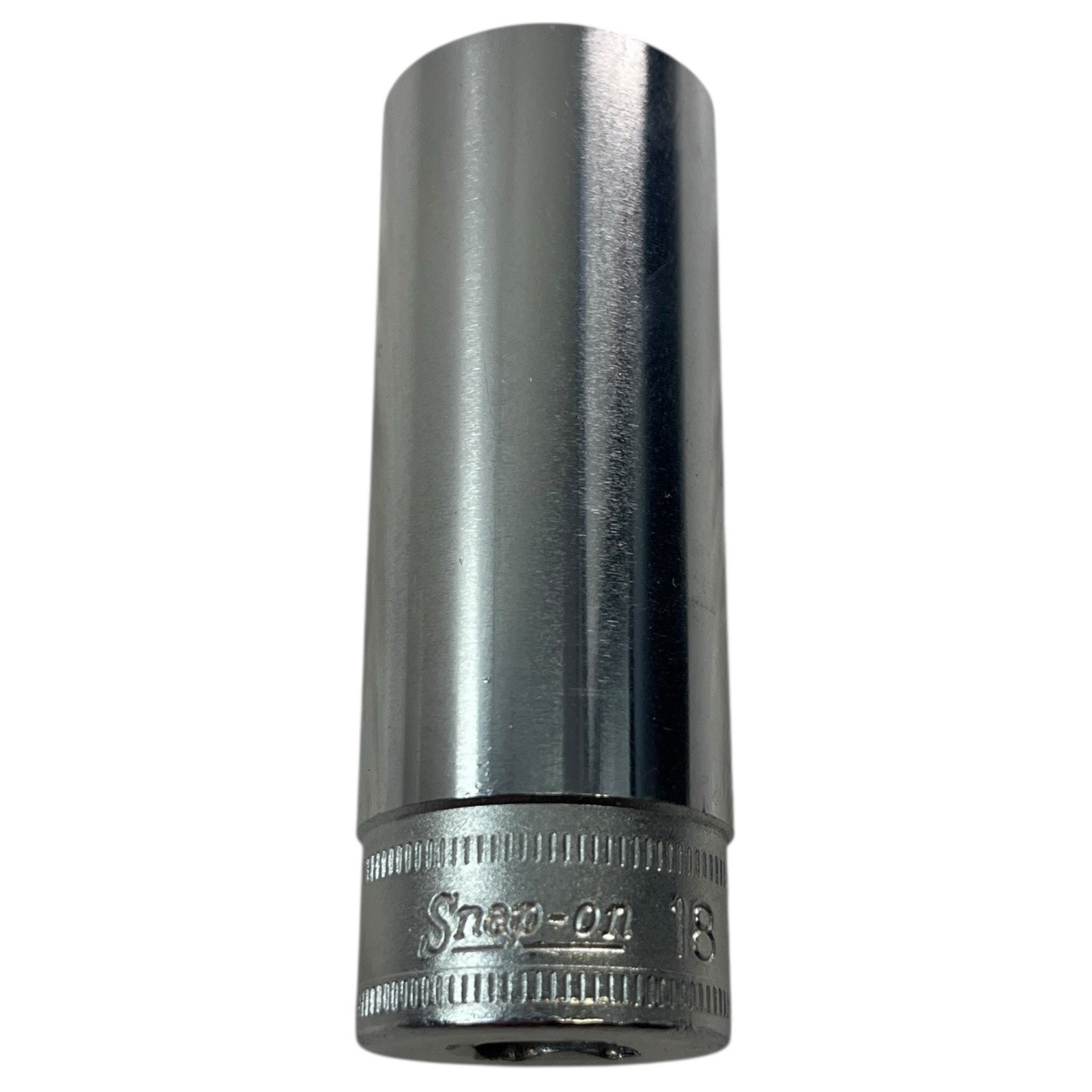 Snap-On Deep Socket 18mm SFSM18 3/8″ Drive 6 Pt Chrome As Pictured Mechanic Tool