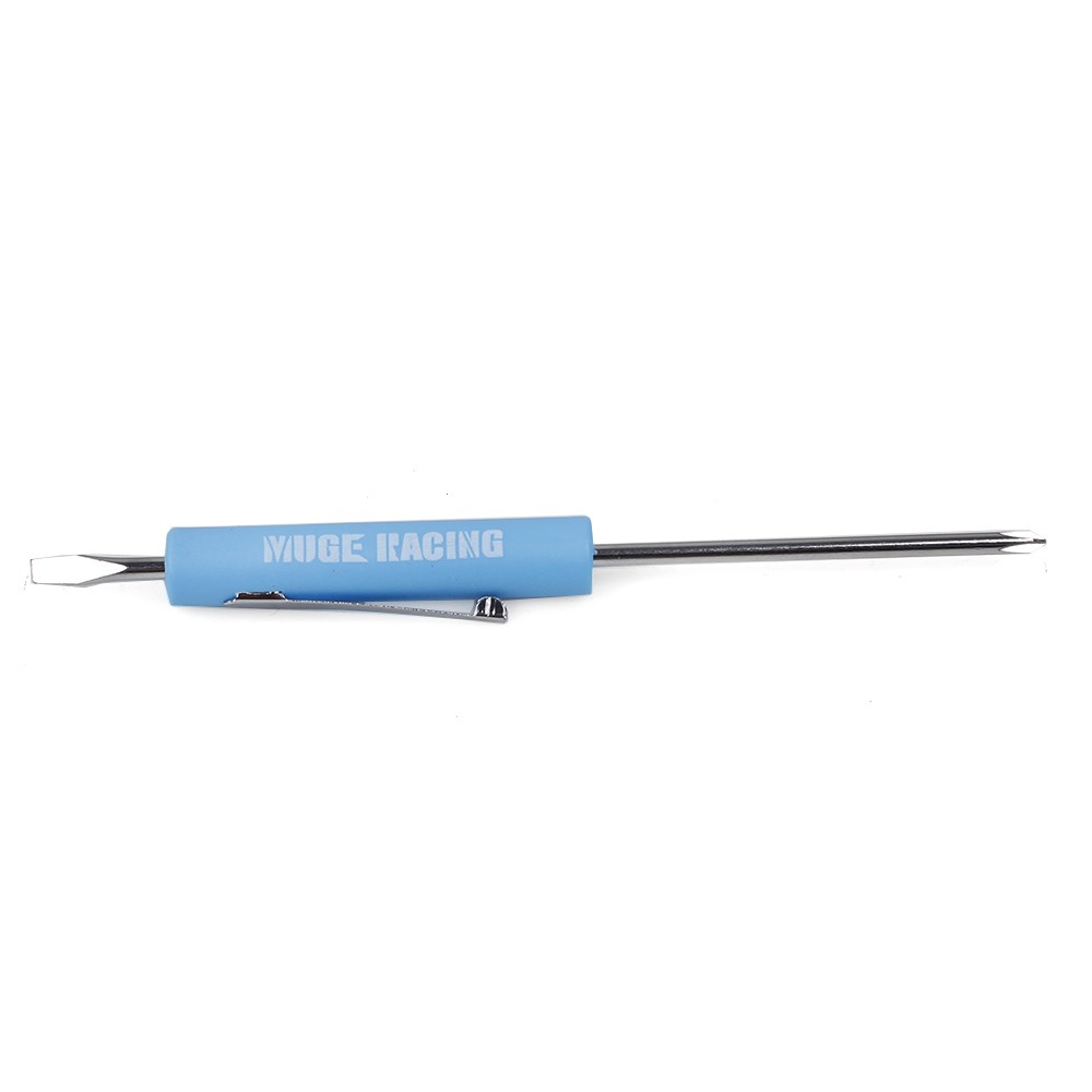 100x Blue Mini Pocket Screwdriver Flap Tip+Magnet and Clip Phillips Slotted Flat