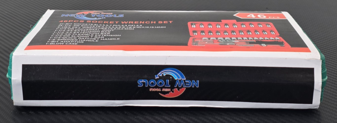 New Tools 46 Pcs Socket Ratchet Wrench Set 1/4″ Dr Screwdriver Repair Tool