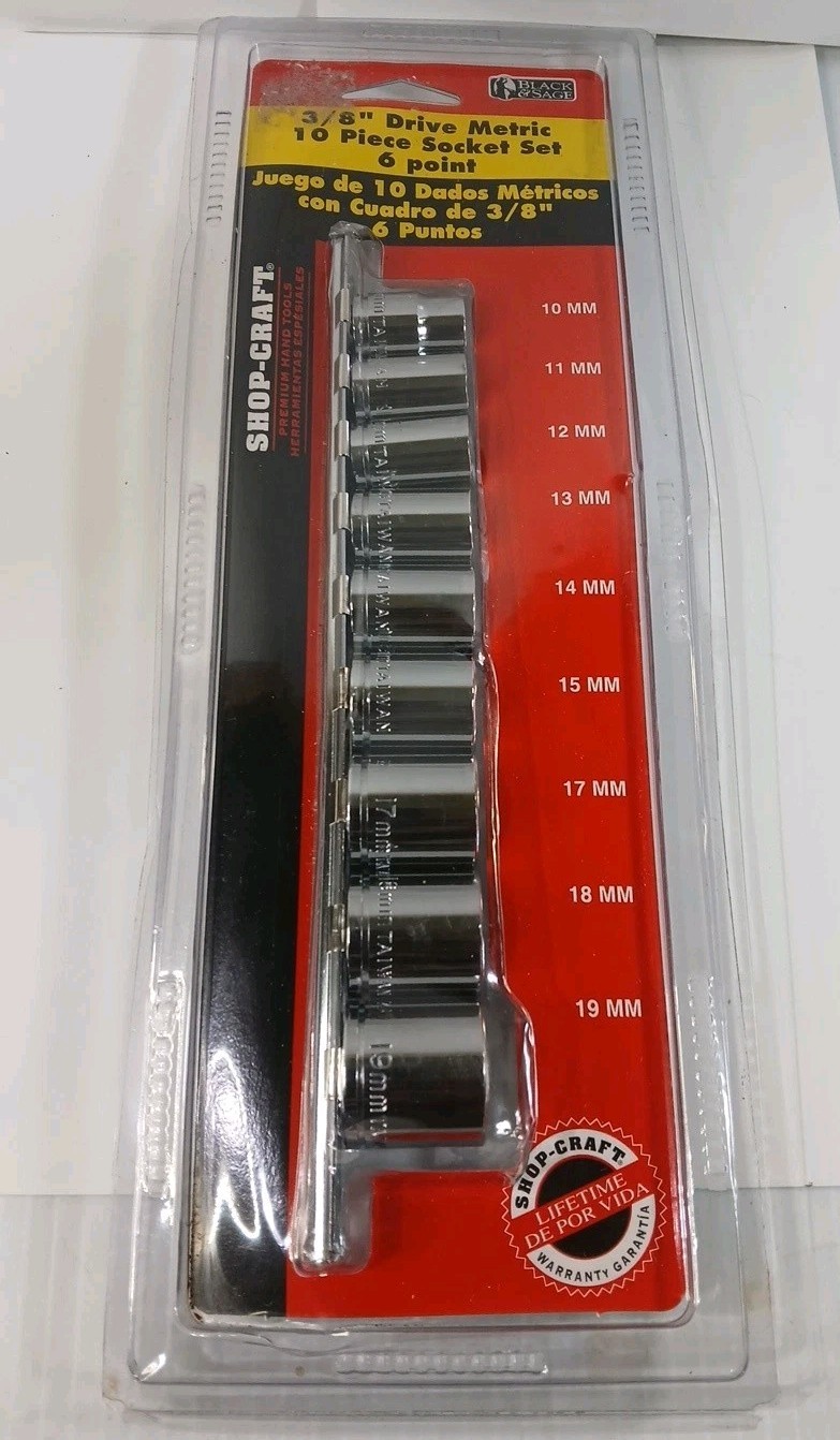 Shop -Craft 3/8″ Drive Metric 10 Piece Socket Set 6 Point New In Package