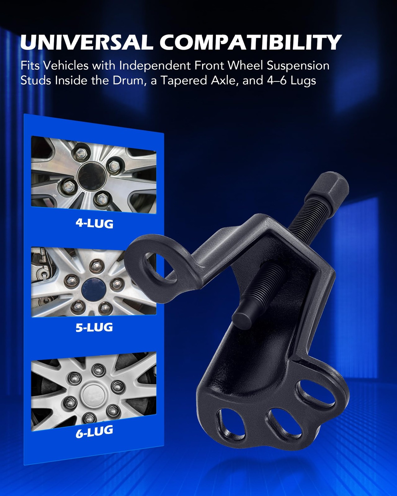 Front Wheel Hub Puller, Universal Flange Type Hub & Axle Remover Tool