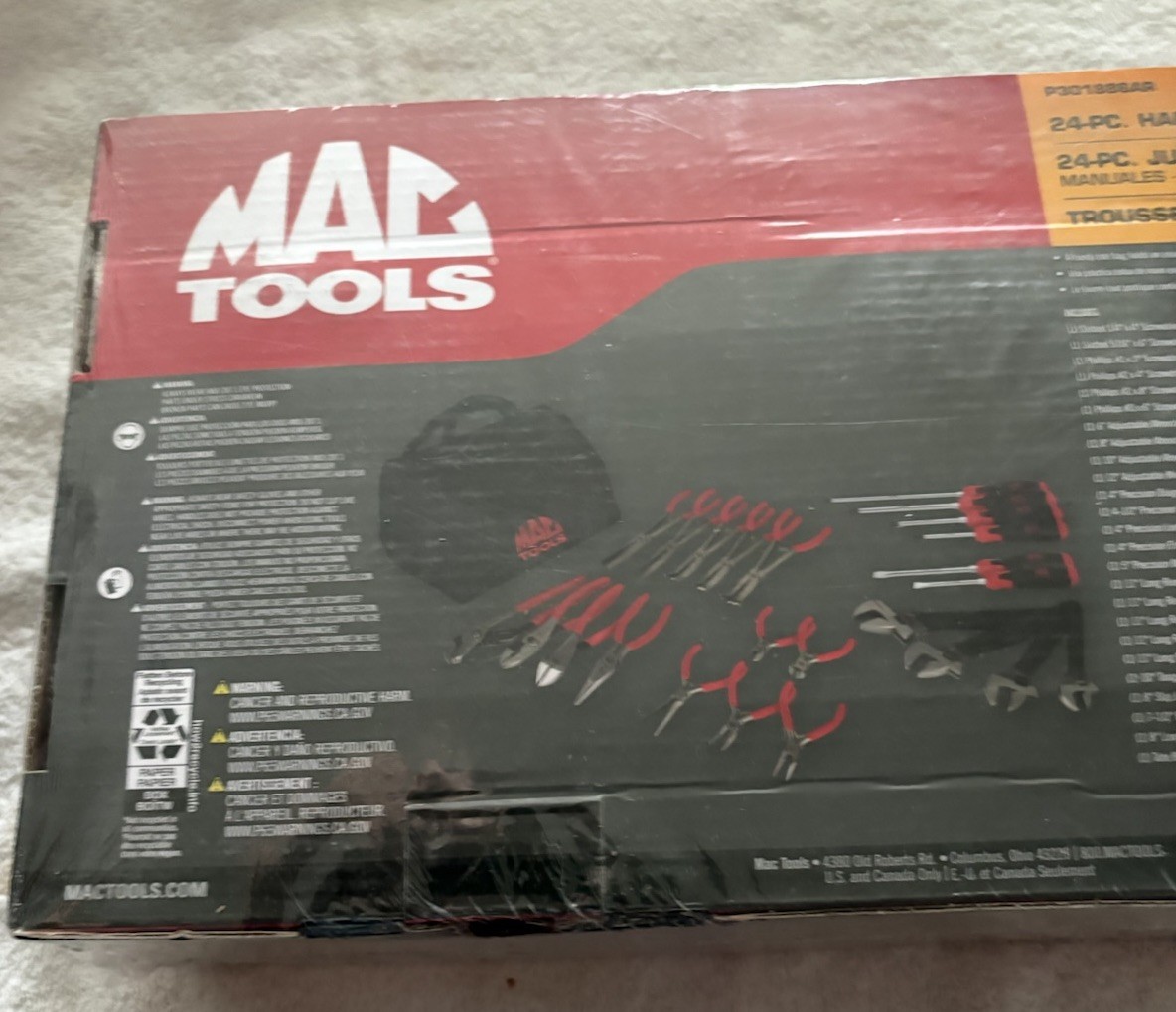 Mac Tools 24 Pc. Hand Tool Set w/Storage Bag (Red)