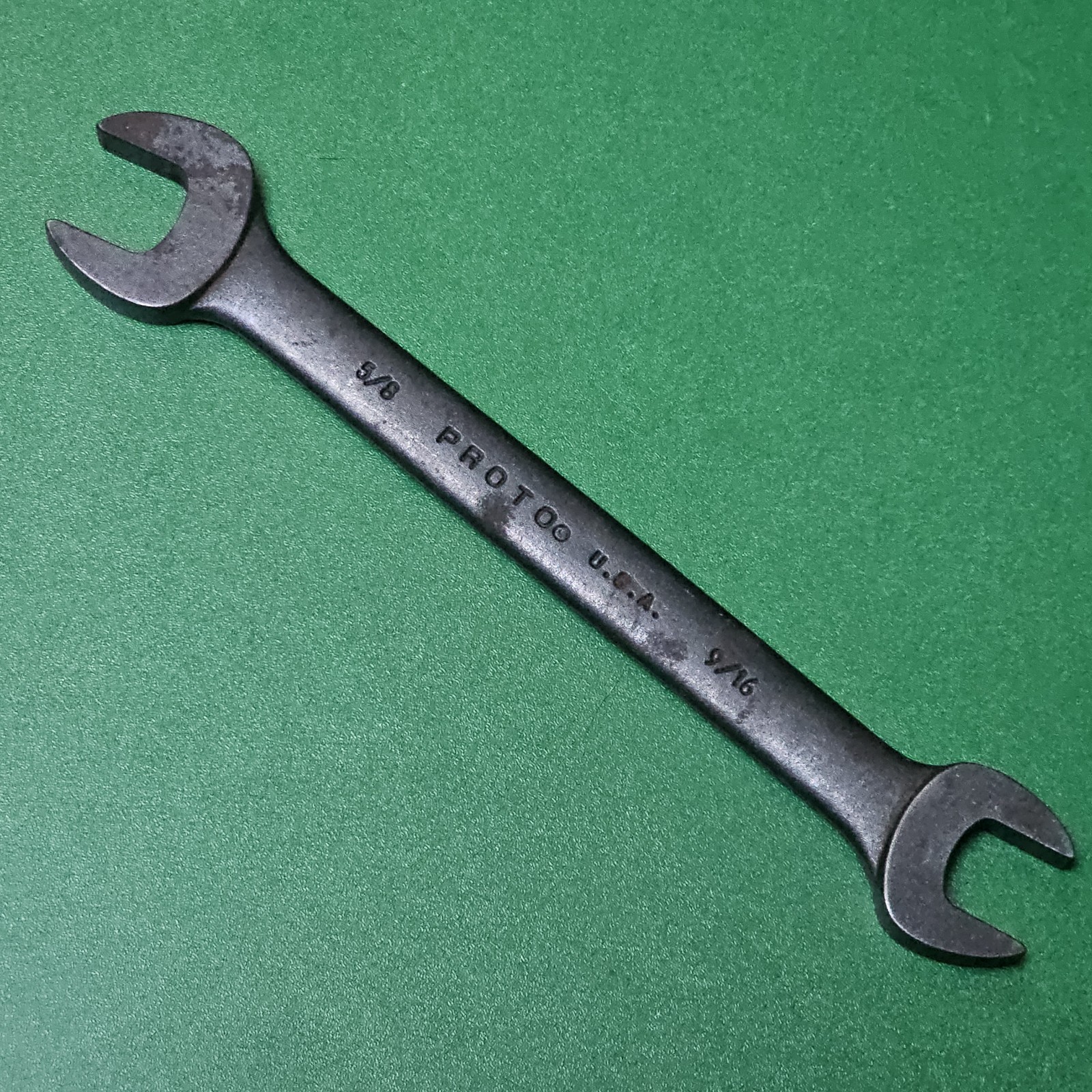 Vintage Proto 3030B Double Open End Wrench 9/16″ x 5/8″ USA Black Oxide Tool