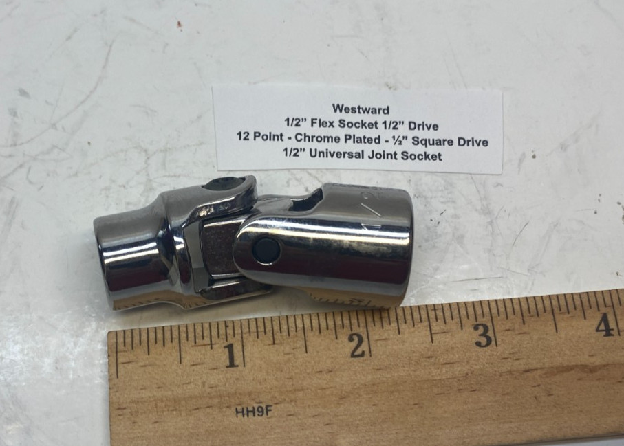 Westward 1/2″ Flex Socket 1/2″ Drive – 6 Point – Chrome Plated – 1/2″ U-Joint