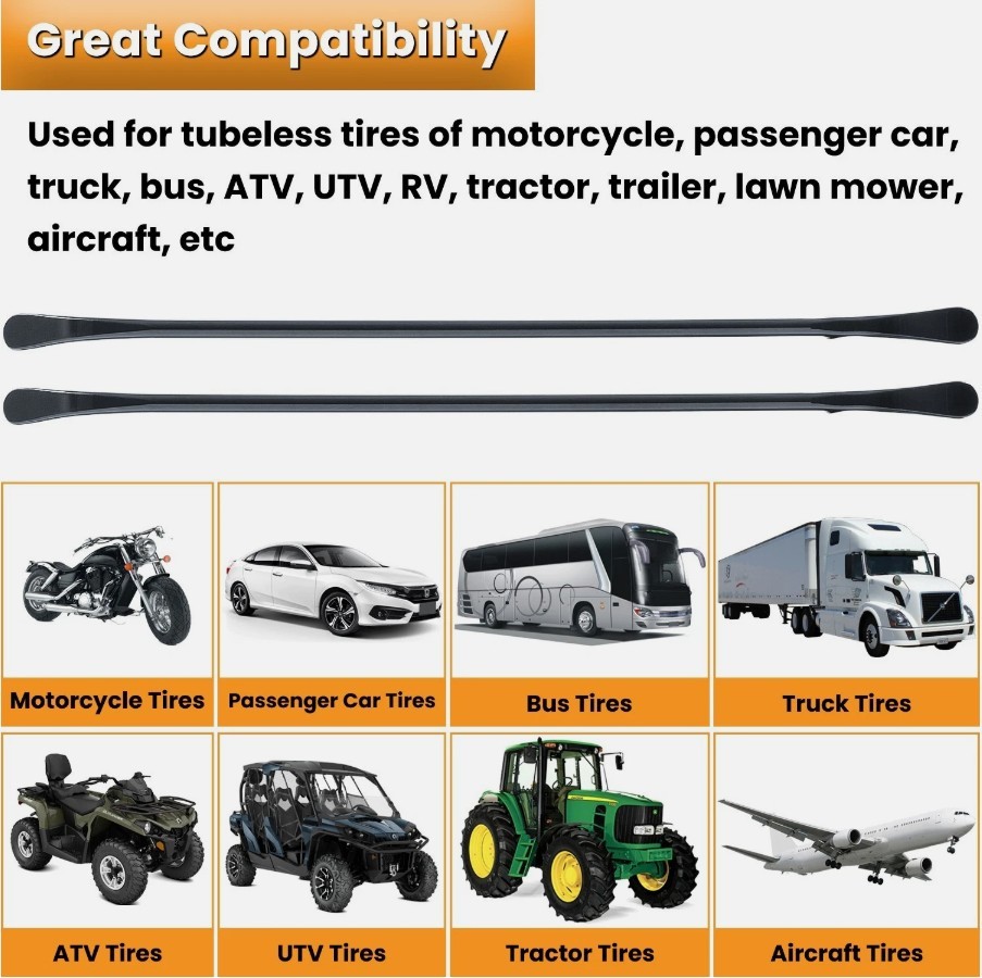 34645 Tire Mount and Demount Iron Tubeless Tire Removal Tool 37 in Black 2-Pack
