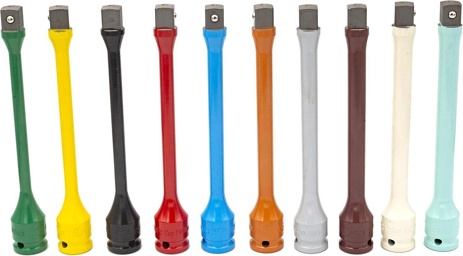 10 Piece Precision Torque Extension Bars: Color-Coded with Easy Guide & Case