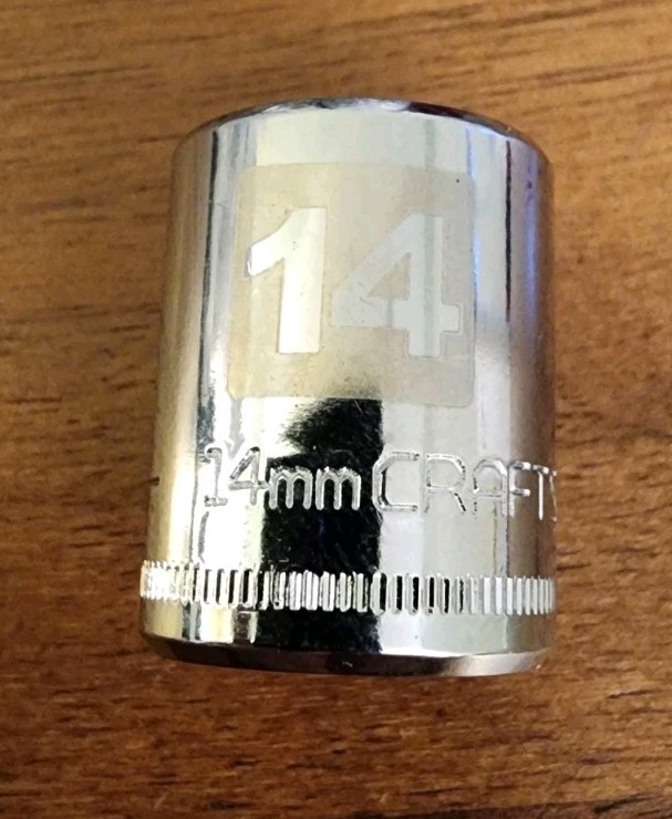 Craftsman Z-AL 14mm Socket 6 Point 1/4″ Drive 34611 Easy Read (Stamped & Etched)