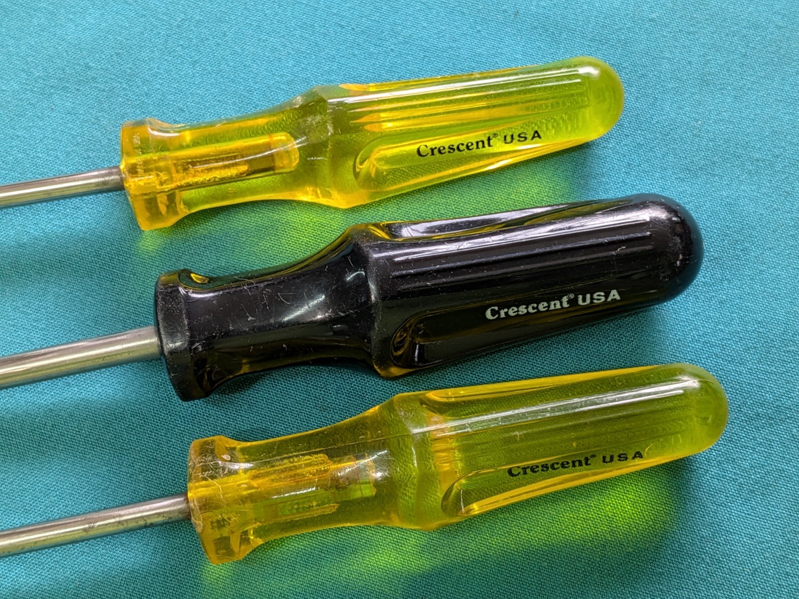 Vintage CRESCENT USA Set of 3 Clutch Head (Bow Tie) Screwdrivers 1/4, 3/16, 5/32