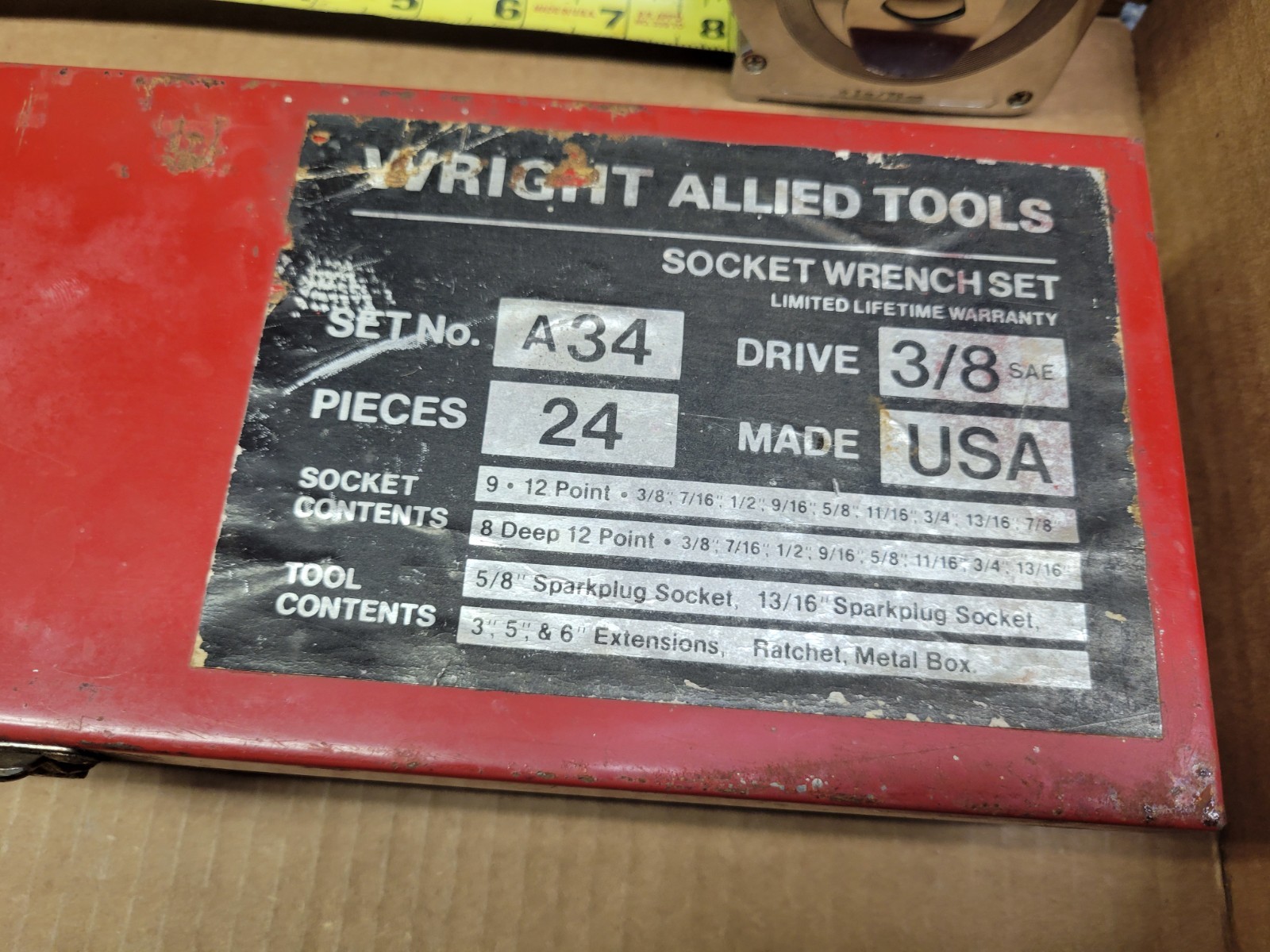 Wright Tool Red Tool Box For 3/8″ Socket Set (Box only No Tools)