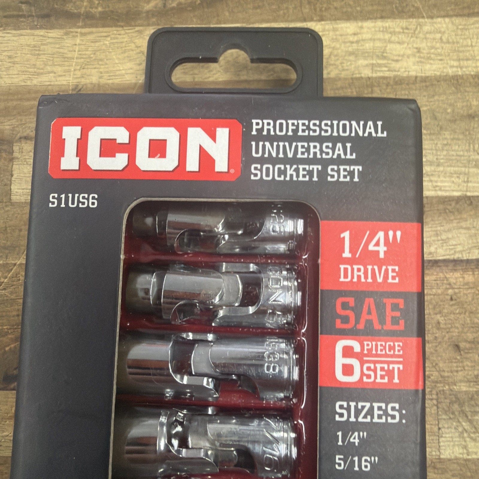 ICON S1US6 PROFESSIONAL UNIVERSAL SOCKET SET SAE 1/4″ DRIVE