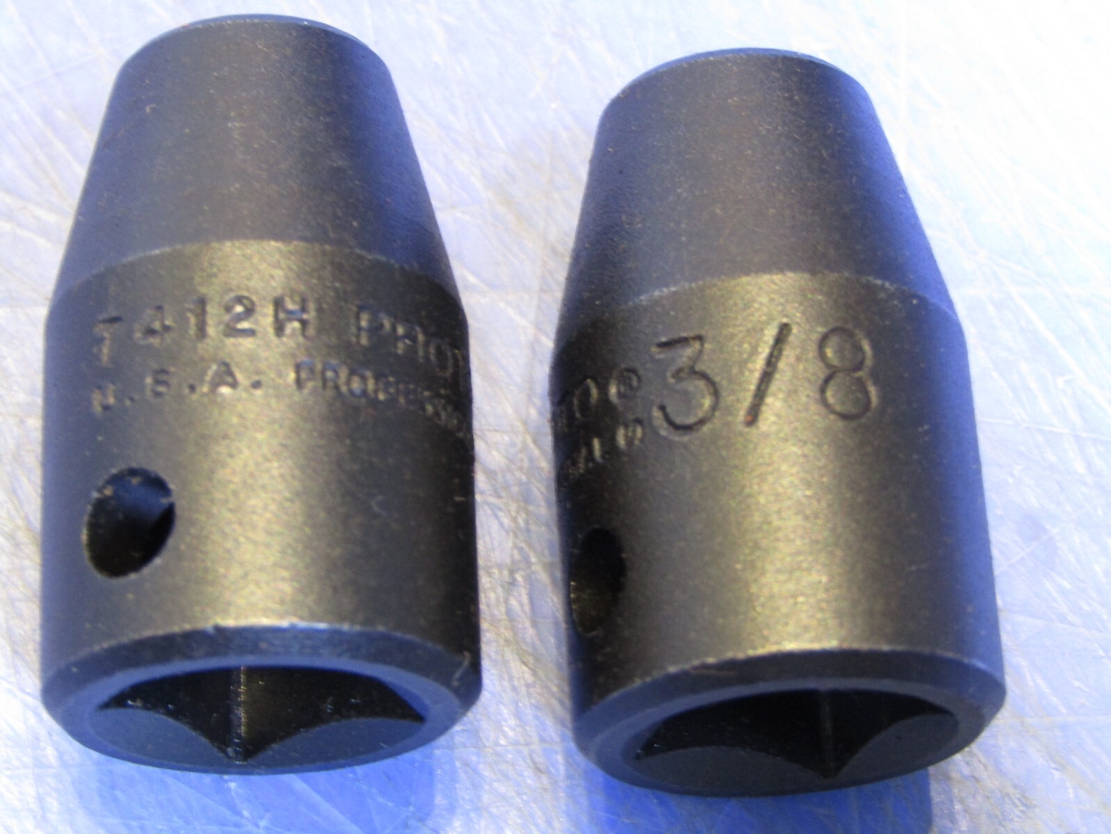 2 – Proto J7412H 3/8 Inch Shallow Impact Socket Drive 6 Point Steel Black Oxide.