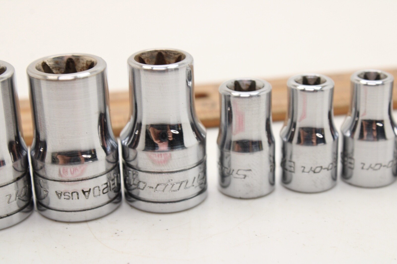 Snap-on FLE/TLE 10 Piece 1/4″ 3/8″ Drive Inverse Torx Socket Set Chrome USA