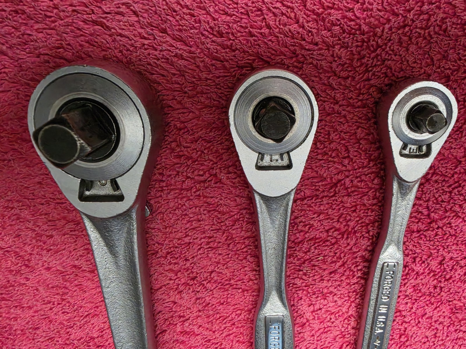Vintage Craftsman Forged In USA Set Of 1/4, 3/8, And 1/2 Ratchets
