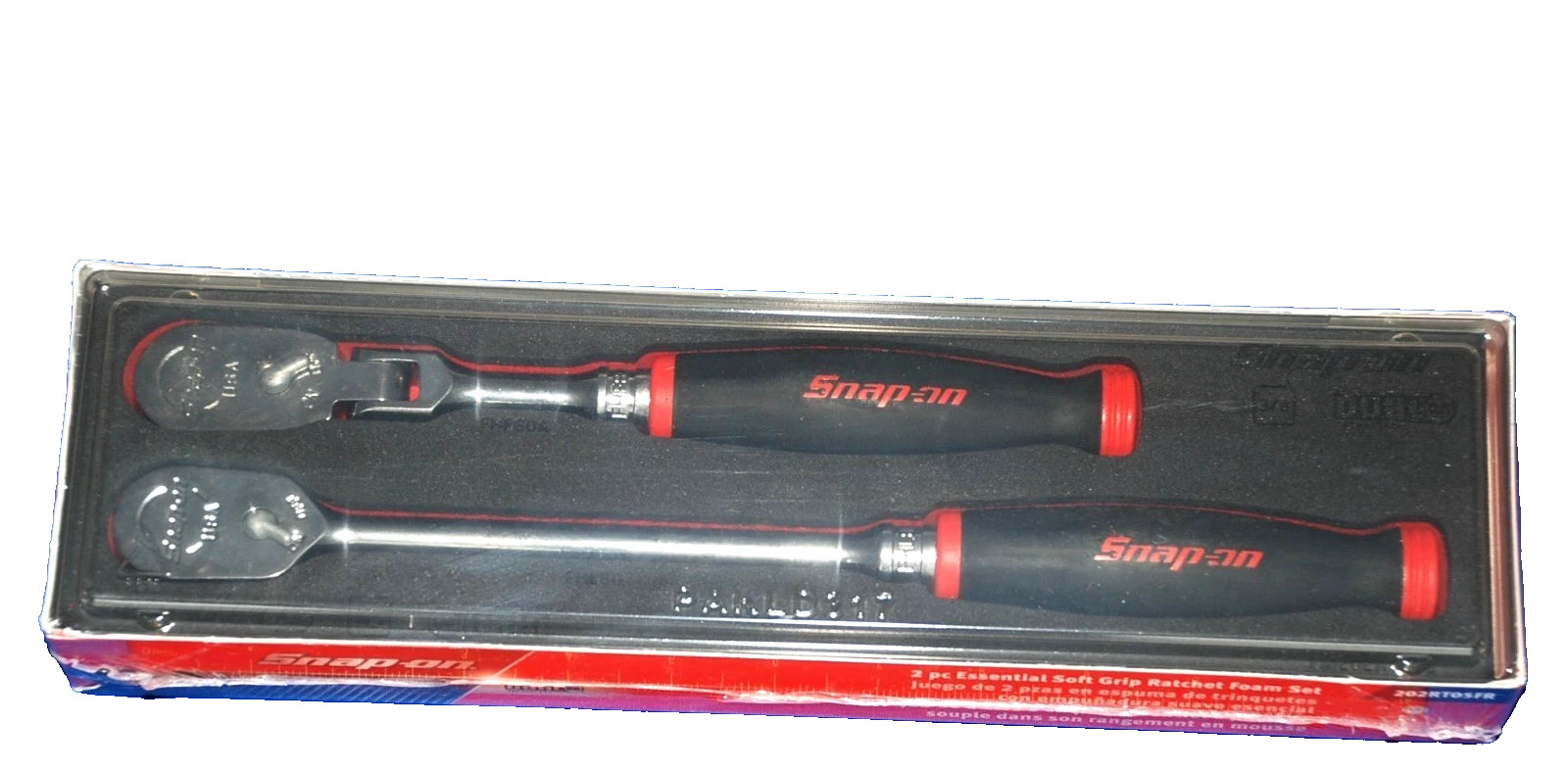 Snap-on Tools RED 2pc Soft Grip Ratchet Foam Set 202RT05FR FHL80 FHF80A USA NEW
