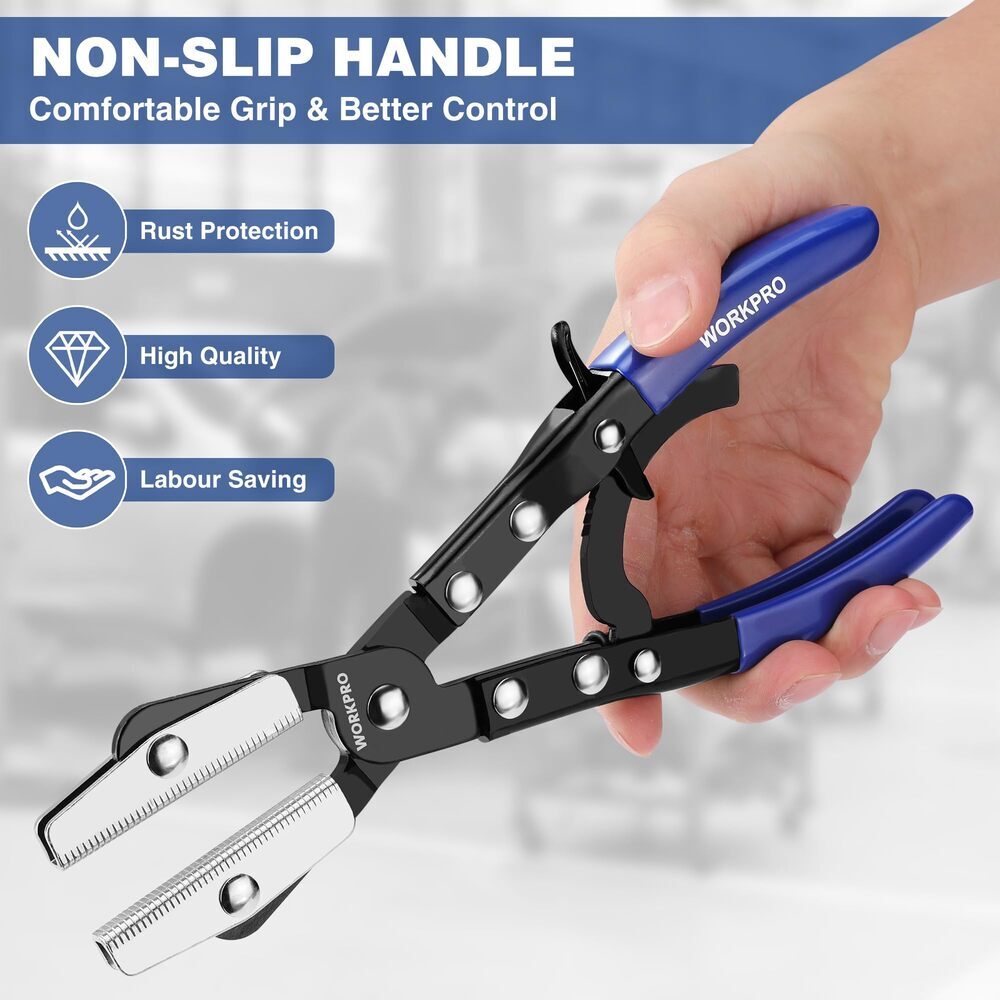 WORKPRO 10″ Ratcheting Hose Pinch Off Plier for Automotive Hose Lines Fuel Lines