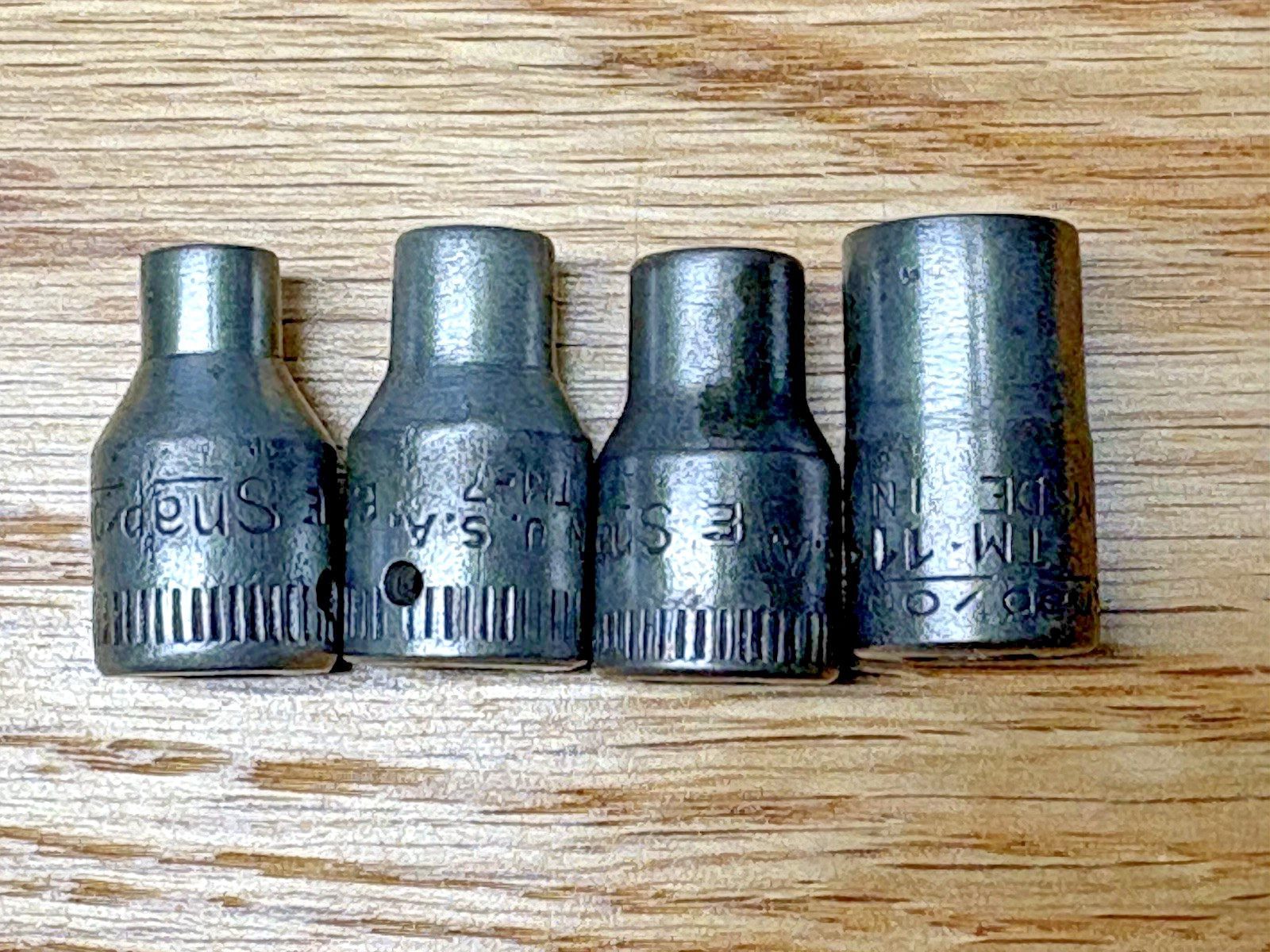 Vintage Snap-On Early Socket Wrench Set Case TM 6 7 8 11 E date 1944 RARE WWII