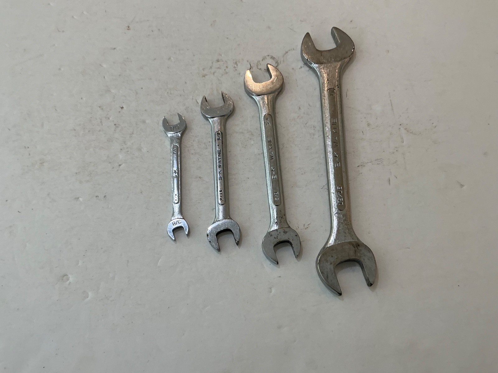 S-K 4 pc Alloy open end wrench set 3/8″-1″ made in USA