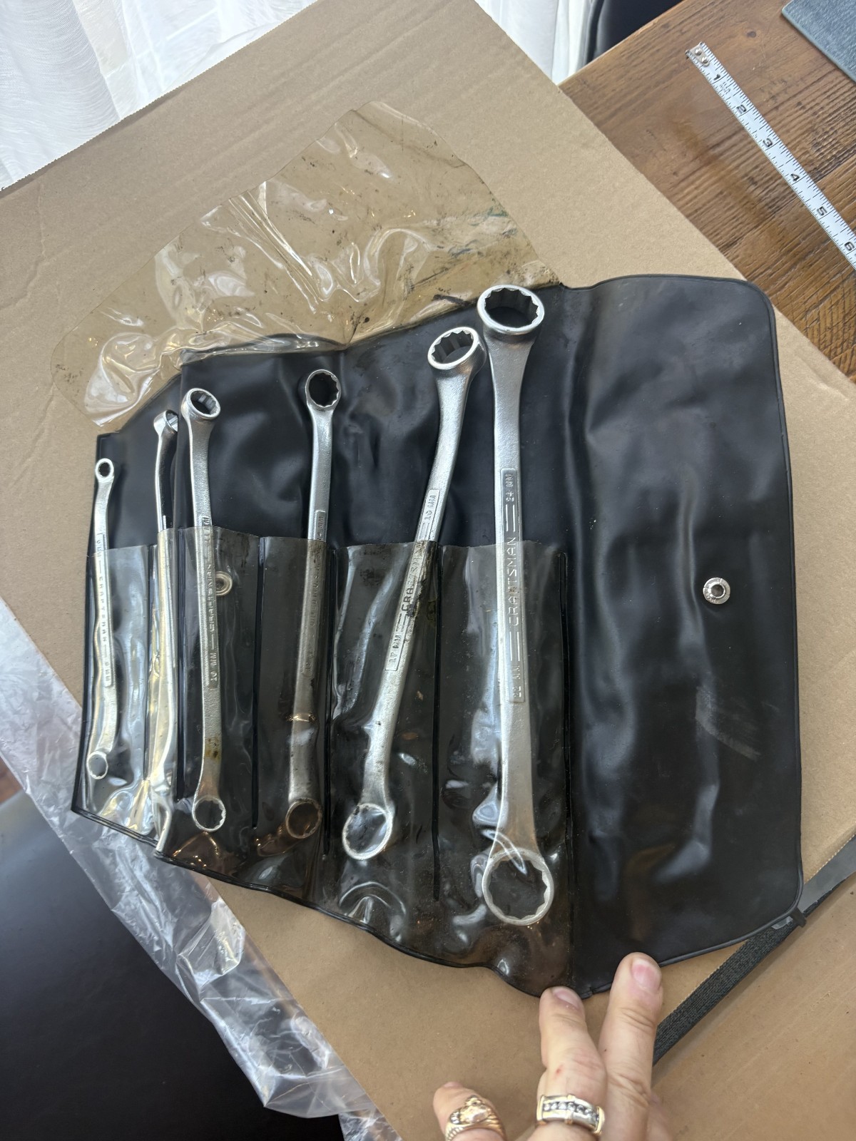6 Piece Vinatge Craftsman Metric Box End Wrench Set No. 4295 with case