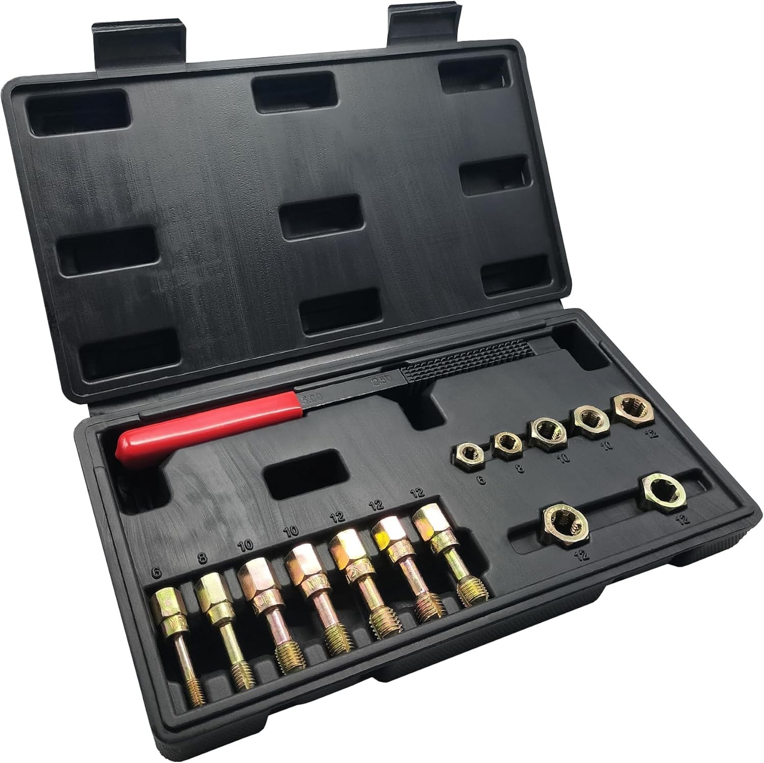 Universal 15-Piece Metric Thread Repair Tool Set with Corrosion-Resistant Finish