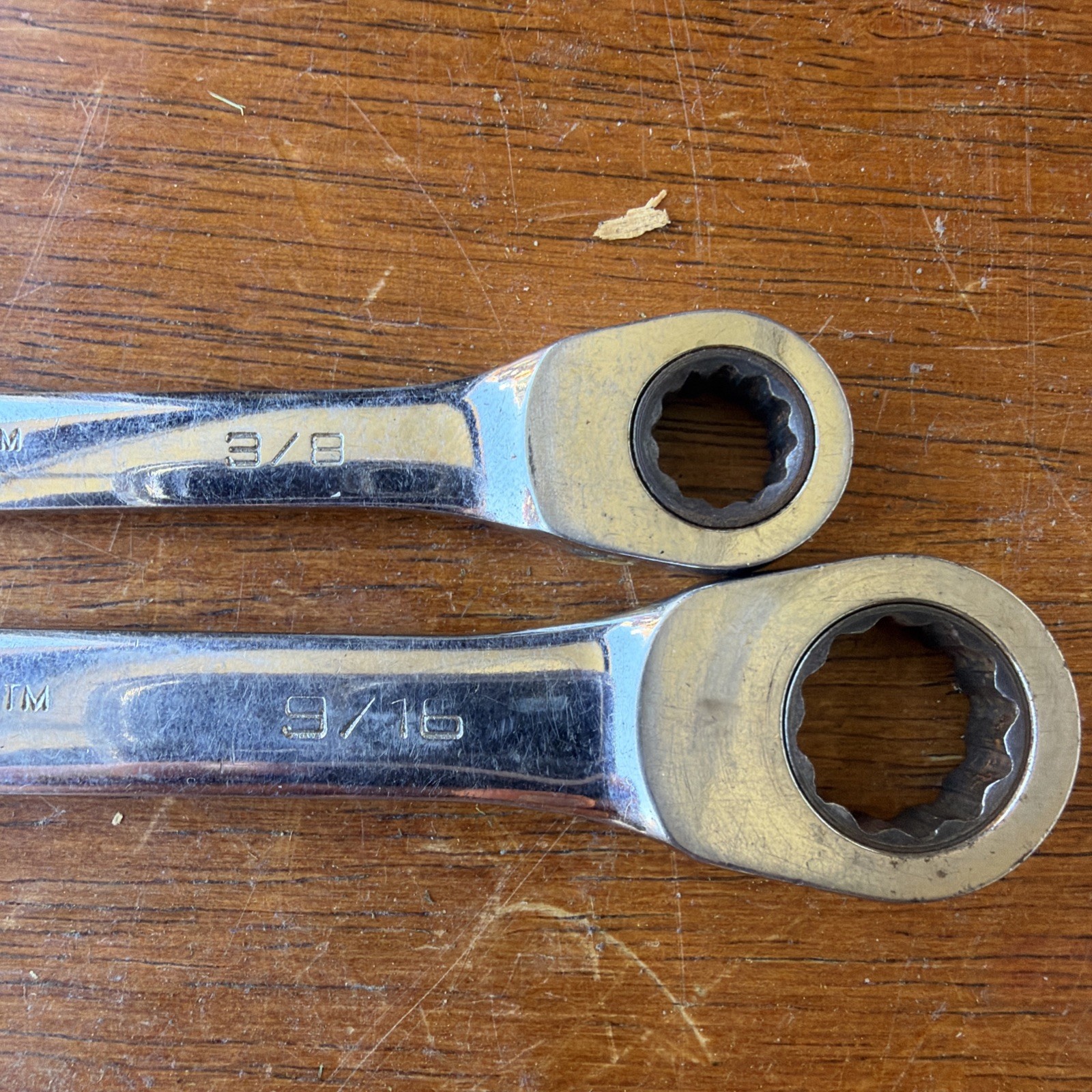 OEM Wrenchet Ratcheting Combo Wrenches 3/8” & 9/16” Both 12 Point. Work Fine.