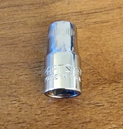 Craftsman USA 6mm Socket 6 Point 1/4″ Drive -VV- 43502 (Top Knurl mm)