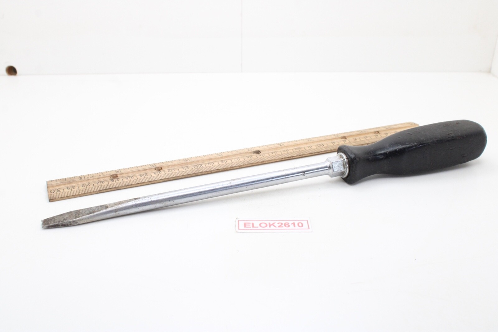 Snap-on SSD8 3/8″x12.5″ Flat/Slotted Black Hard Handle Screwdriver USA