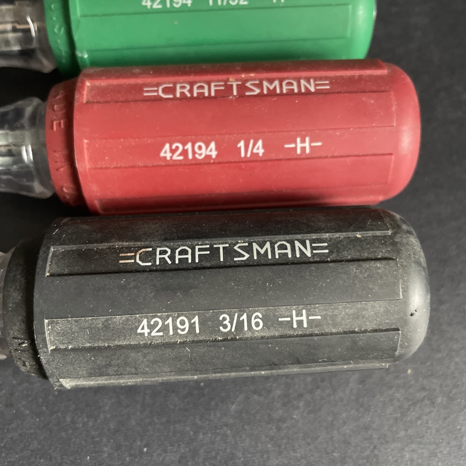 Vintage Craftsman 7pc SAE Nut Driver Set 42190 Cushion Grip USA Pls See Pics