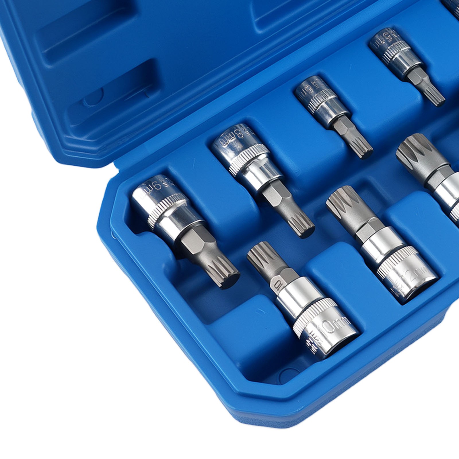 1/4 3/8 1/2 Drive CRV Spline Triple Square Socket 10PC M4-M18 Bit Set