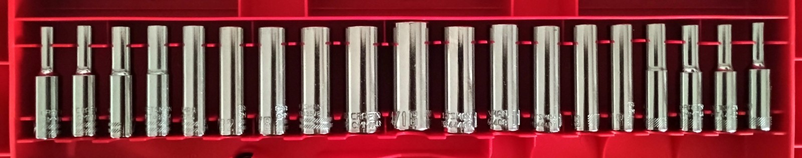 CRAFTSMAN 19 Piece SAE and METRIC Deepwell Socket Set For 1/4″ Inch Drive