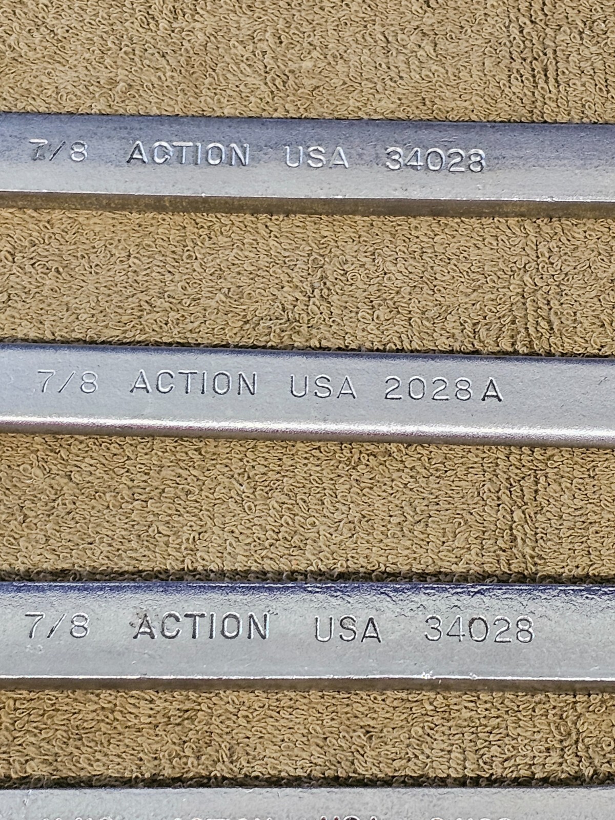 7 Action Combination Wrench Set Sae 7/8 11/16 5/8 1/2 34028 2028A 34122 2020 USA