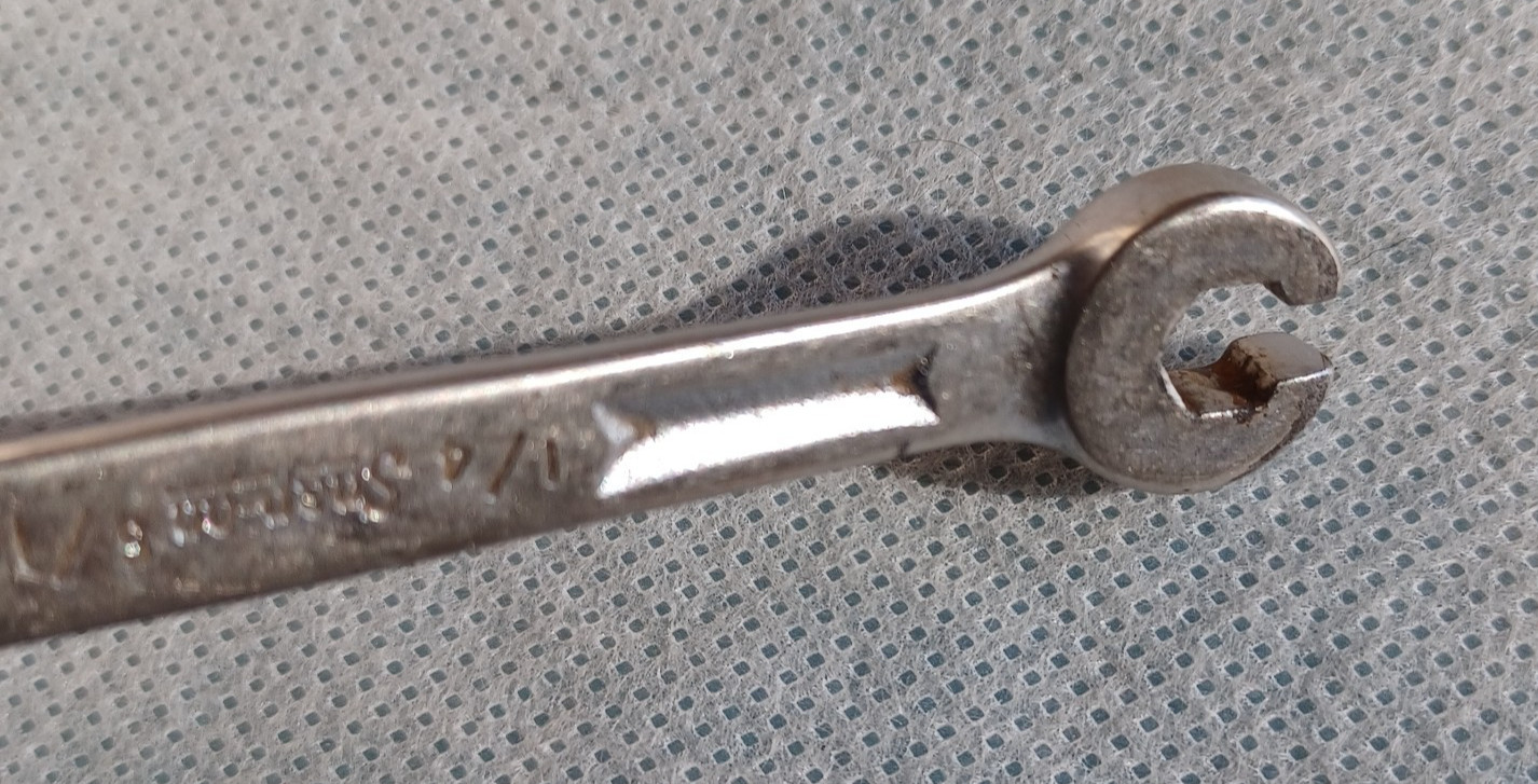 Vintage Snap-On RXH810S 1/4” & 5/16” SAE Flare Nut Line Wrench ~ USA