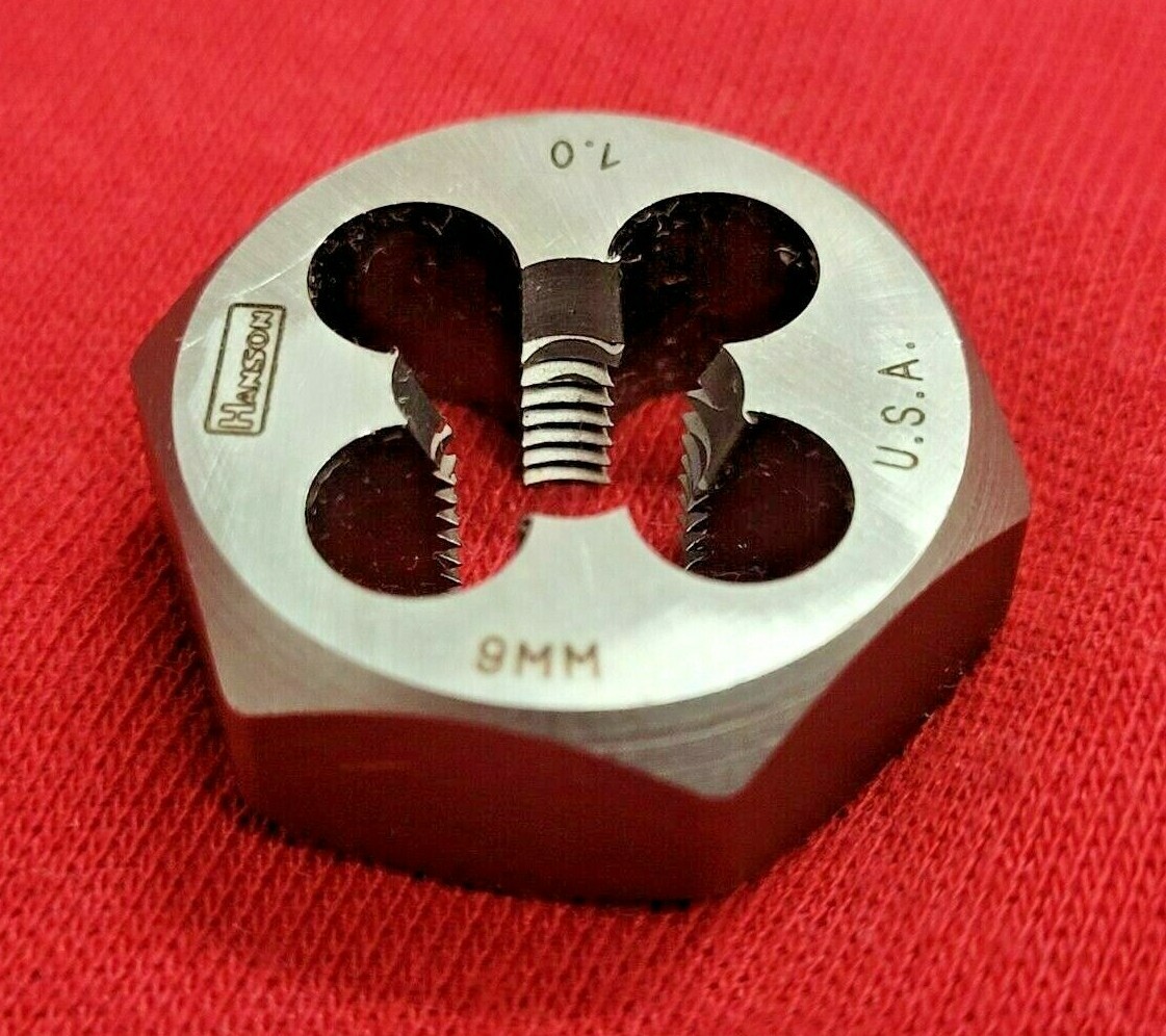 M9 X 1.0 X 1″ Hex Metric Die Irwin Hanson 6636 / 9736 9MM Carbon Steel USA RH
