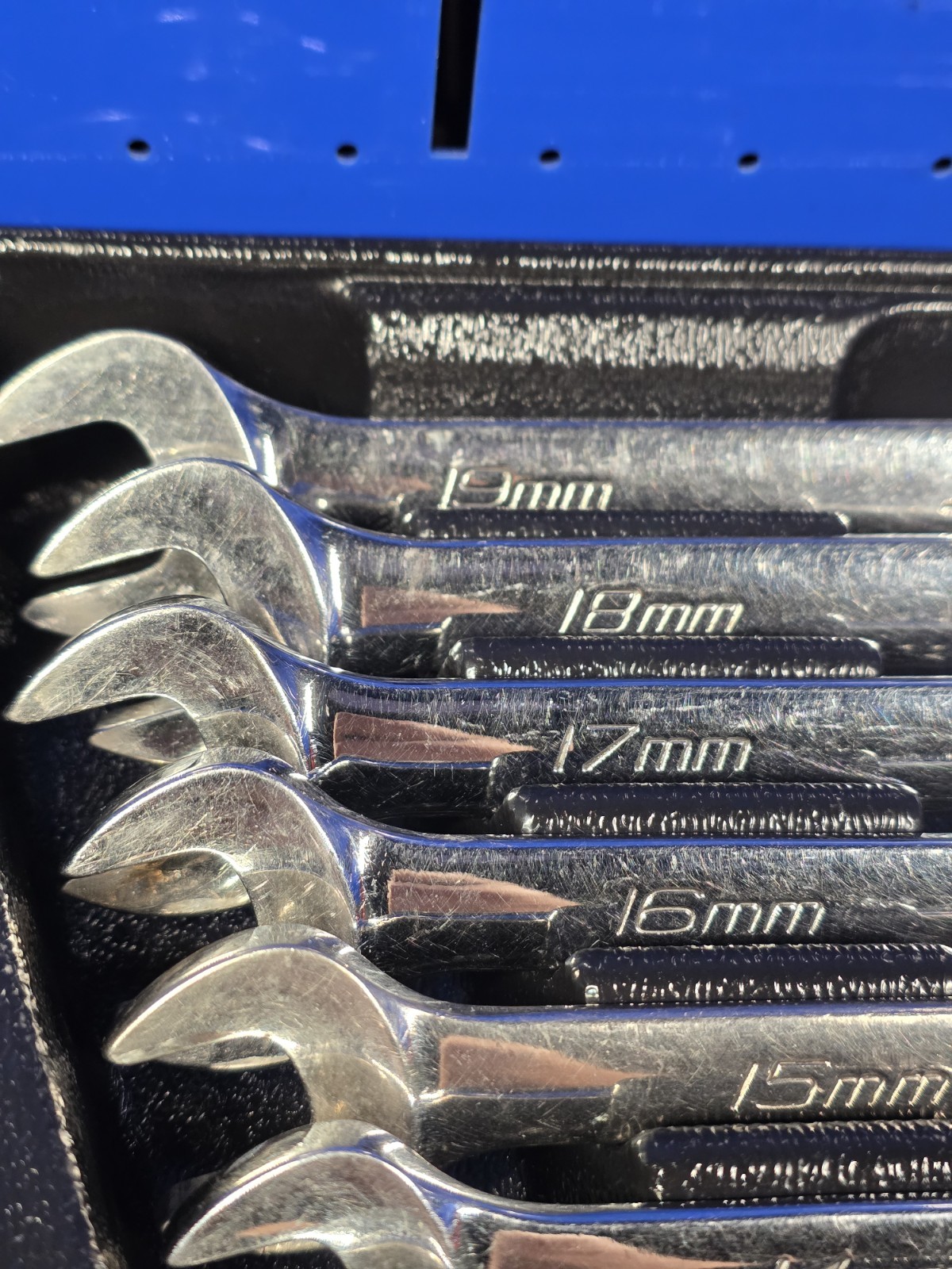 Snap-on OEXM710B 10mm-19mm 10-Piece Flank Drive Chrome Combination Wrench Set