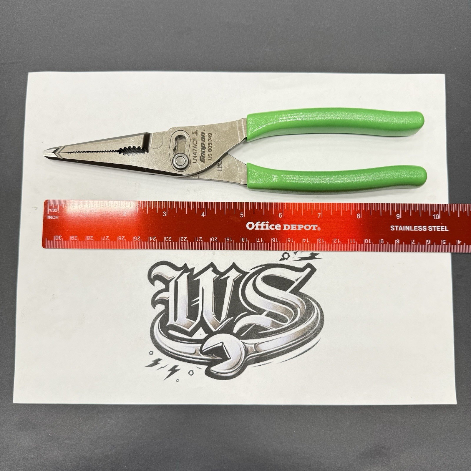 Snap-on Tools USA NEW GREEN 9″ Talon Grip Long Nose Slip Joint Pliers LN47ACF