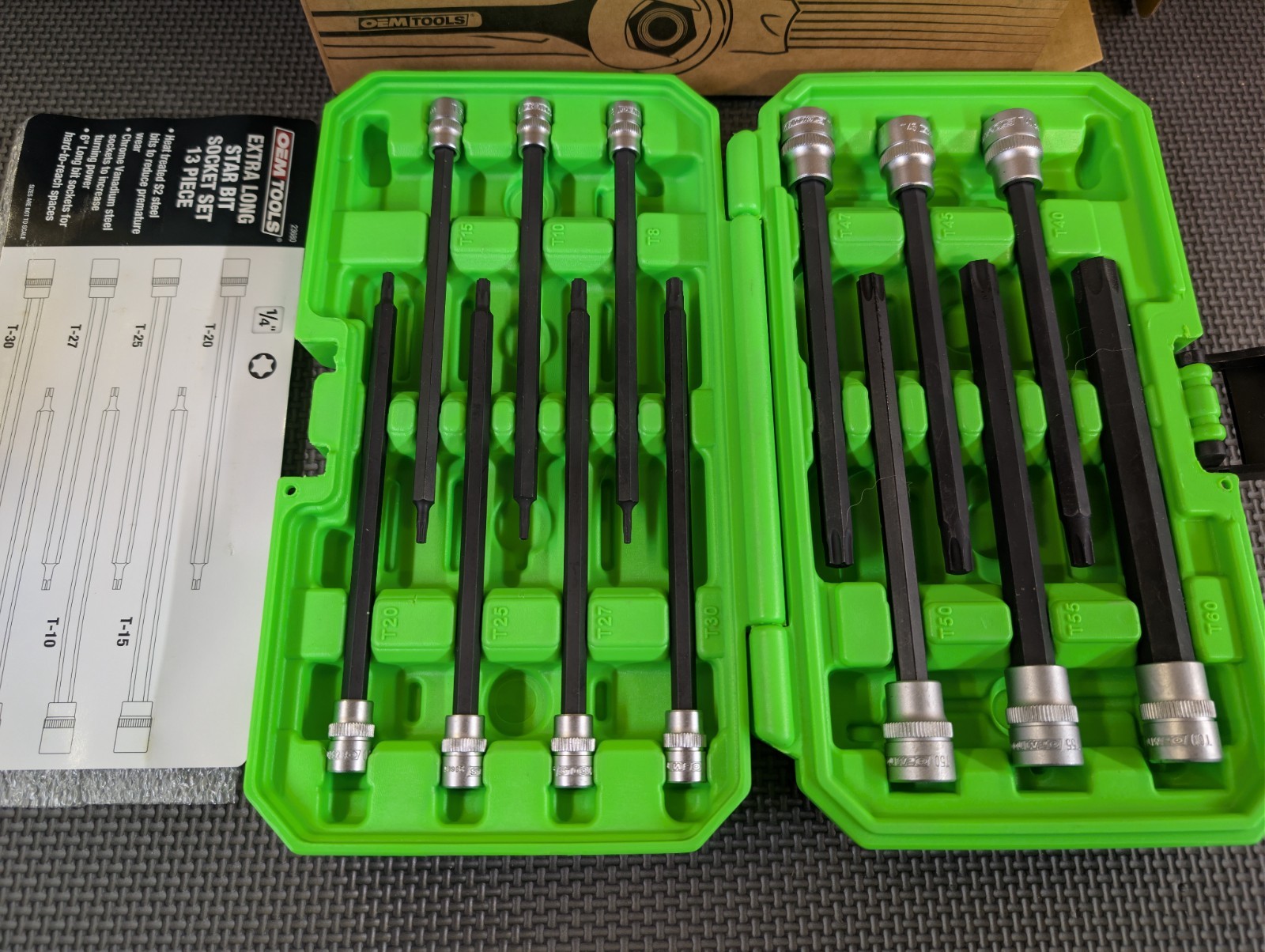 OEMTOOLS 23680 Extra Long Star Bit Socket Set